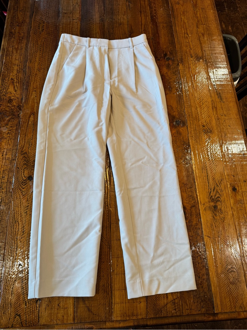 Abercrombie & Fitch Women's Cream Sloane Tailored Wide-Leg Trousers